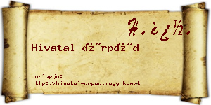 Hivatal Árpád névjegykártya