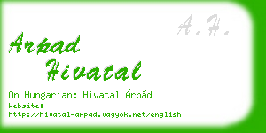 arpad hivatal business card